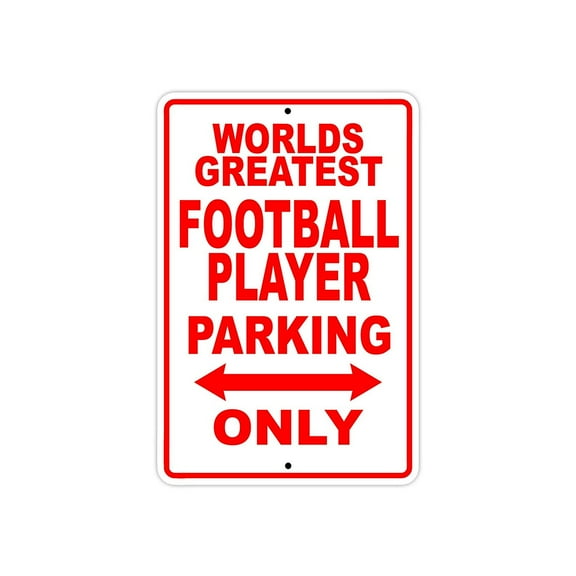 World's Greatest Football Player Parking Only Sign Gift Wall Novelty Aluminum 8"x12"