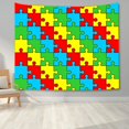 thumbnail image 1 of Colorido tapiz de pared con diseño de rompecabezas, 280 x 150 cm, poliéster, 1 of 1