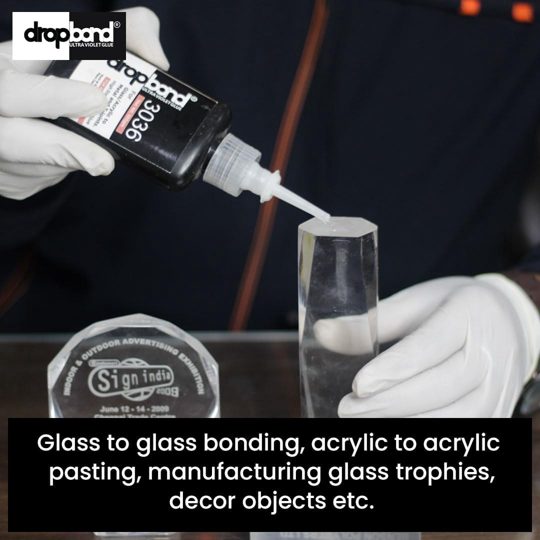 POLYFIX Drop Bond UV 3030 Ultra Violet Glue - Glass To Glass & Glass To Paper, Premium Adhesive For Transparent Bonding, Quick Curing For Seamless And Strong Connections