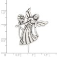 thumbnail image 5 of 925 Sterling Silver Polished & Antique Angel with Flower Pin, 5 of 5