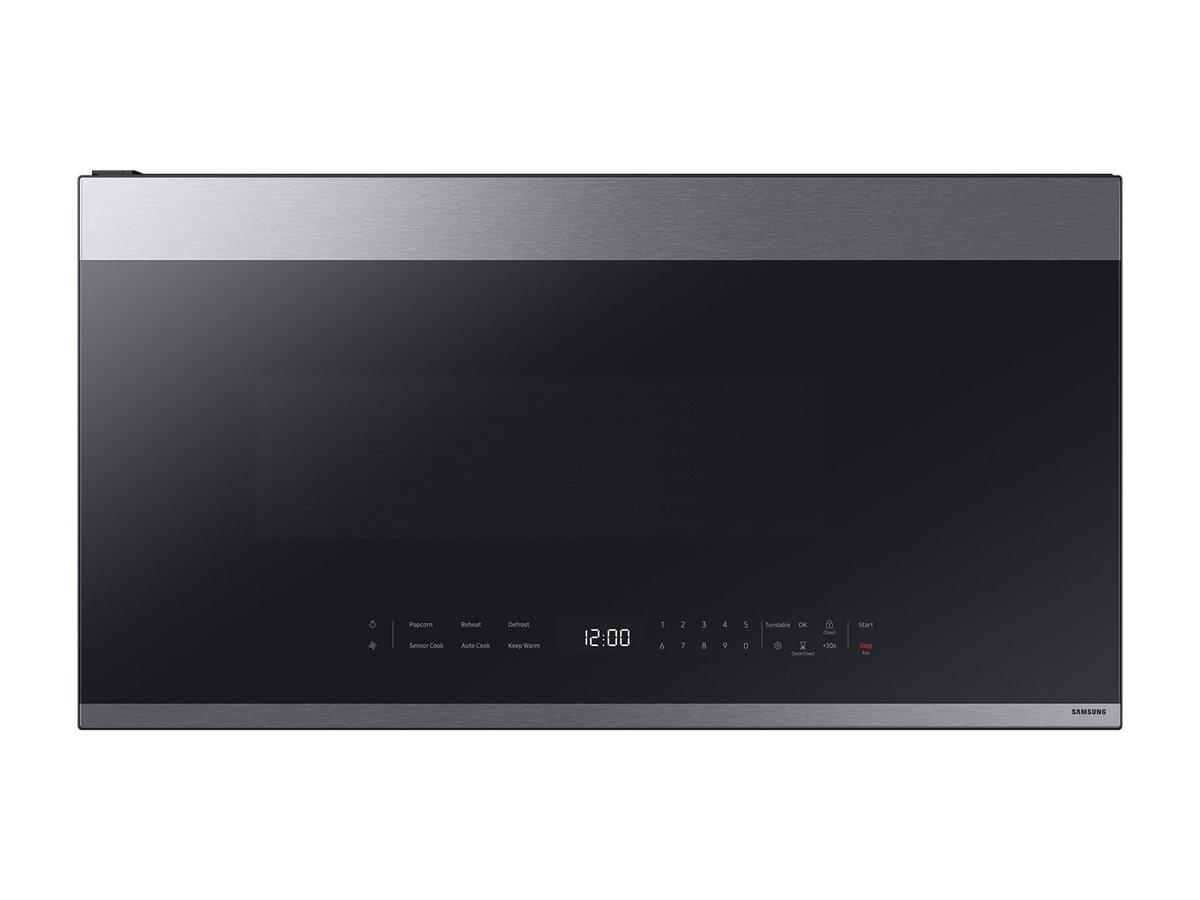 Samsung BESPOKE ME21DG6500SRAA - Microwave oven - over-range - 2.1 cu. ft - 1000 W - stainless steel with built-in exhaust system