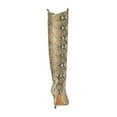 thumbnail image 5 of Vince Camuto Kervana Natural Snake Fashion Stiletto Pull On Slouched Knee Booties (Natural Snake, 9), 5 of 6