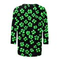 thumbnail image 5 of GA WEIHUA Glitter St. Patrick's Day Shirts Women St Patty's Lucky Shamrock Graphic Tops Casual 3/4 Sleeve Sparkler Printed T Shirts Funny Festival Tunic Blouses(Green,M), 5 of 5