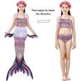 thumbnail image 3 of 3Pcs Mermaid Tails compatible Swimming compatible Girls Swimsuit Princess Bikini Costume Bathing Suits Set compatible Kids Gift_Gift Of G, 3 of 5