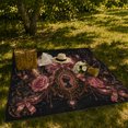 thumbnail image 7 of Rose Framed Cameo With Bows and Crescent, Soft Flannel Blanket with Victorian decorative motif Ornament Print, Housewarming Gift and Home Decor for Bedroom and Living Room, 7 of 7