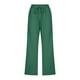 thumbnail image 4 of Pantalones de cintura alta y pierna ancha con cordón para mujer - Pantalones rectos elásticos de poliéster con bolsillos, 4 of 5