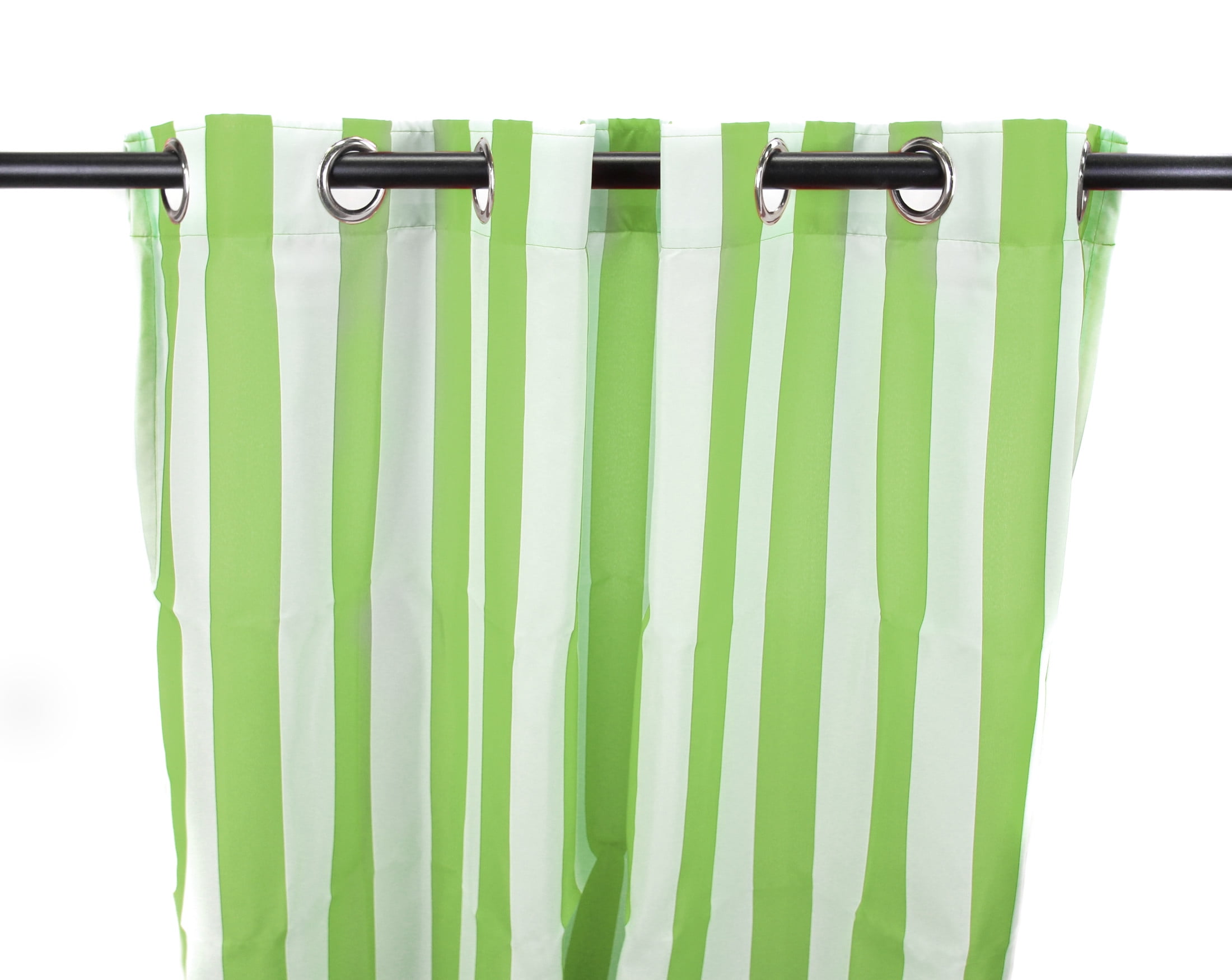 Jordan Manufacturing 54" x 96" Kiwi Green Stripe Grommet Semi-sheer Outdoor Curtain Panel (2 Pack)