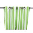 thumbnail image 4 of Jordan Manufacturing 54" x 84" Kiwi Green Stripe Grommet Semi-sheer Outdoor Curtain Panel (2 Pack), 4 of 8