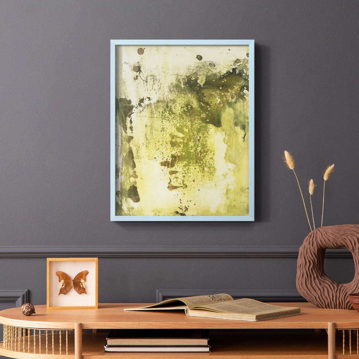 Canyon Diptych I Framed Print in Blue Solid Wood Framed Print No Nail Hanging