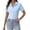 Clear Blue, variant on Zeagoo Short Sleeve Button Down Blouses for Women Tailored Business Work Shirts Summer Tops