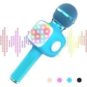 GLUAAE Bluetooth Karaoke Microphone - Wireless Singing Mic Speaker for Kids & Adults-Blue