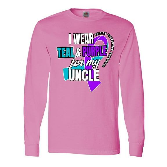Inktastic Suicide Prevention I Wear Teal and Purple For My Uncle Long Sleeve T-Shirt