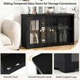 thumbnail image 6 of Costway 2-Door Stackable Buffet Sideboard Set of 2 with Sliding Tempered Glass Doors Black, 6 of 9