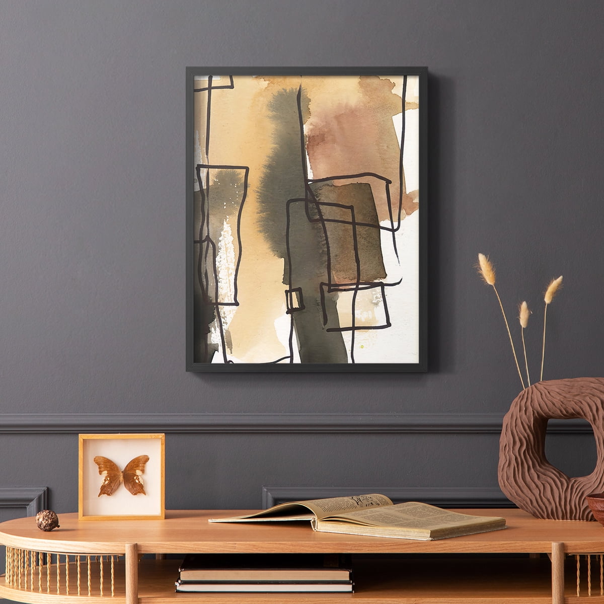 Retro Vibe III in Black Solid Wood 11 x 14 Framed Print