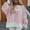 Pink, variant on ZOELNIC Women's Striped Sweatshirt Long Sleeve with Side Slit, Casual Crewneck Pullover Top, M