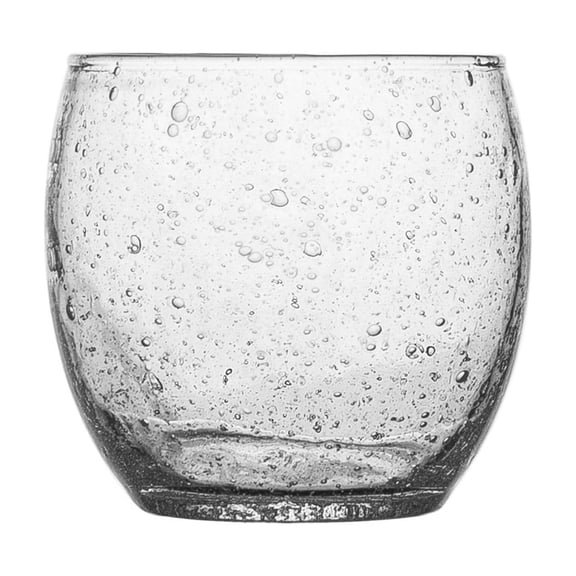 12oz Handblown Bubbled Glass Tumbler Set of 4, Tempered Clear Drinking Glasses