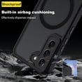 thumbnail image 3 of Magnética Funda para Samsung Galaxy S25 Plus / S25+ S24 S24+ Case Matte Acrílico Uso Rudo Protectora de cámara Cover Carcasa Accesorios Celular con Correa Cordón Negro FGCX, 3 of 8