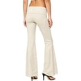thumbnail image 4 of Lenpel Womens Striped Fold over Pants Soft Low Waist Lounge Trousers Summer Trendy Stretch Flare Leggings, 4 of 6