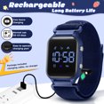 thumbnail image 3 of Kids Digital Watch for Boys Girls Sports Watch with Alarm, Stopwatch, Calendar, Pedometer,Waterpoof Watch with Nylon Band Gifts for Kids, 3 of 7