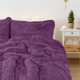thumbnail image 5 of Fluffy Duvet Cover Sets, Faux Fur Bedding Set, Plush Shaggy Quilt Cover Zipper Close & Ties, 4 Pcs 1 Duvet Cover (No Duvet&Pillow Insert) +1 Bed Skirt + 2 Pillowcases King Purple Unique Bargains Juego de Edredón Funda, 5 of 6