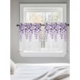 thumbnail image 5 of Purple Eucalyptus Leaves Tier Curtains 24 Inch Length,Sheer Curtains for Bedroom Living Room Window Watercolor Floral Leaf Plants Small Half Window Kitchen Curtains & Drapes 27.5"x24" 2 Panels, 5 of 6