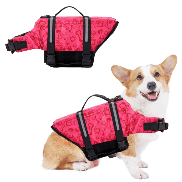 chaleco salvavidas para perros sirena, chaleco salvavidas para perros ripstop con asa de rescate, protector de traje de baño de seguridad MFZFUKR CPB-DE-LYY1840-10
