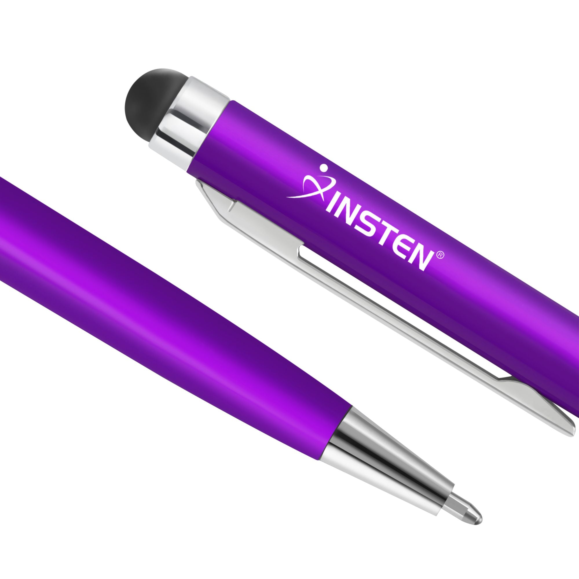 Insten Purple 2in1 Capacitive Touch Screen Stylus with Ball Point Pen