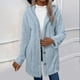 thumbnail image 5 of Chaquetas y abrigos casuales con capucha de manga larga para mujer, chaqueta cálida de invierno con capucha de manga larga, chaqueta de felpa con botones de color liso, blusa para mujer, 5 of 9