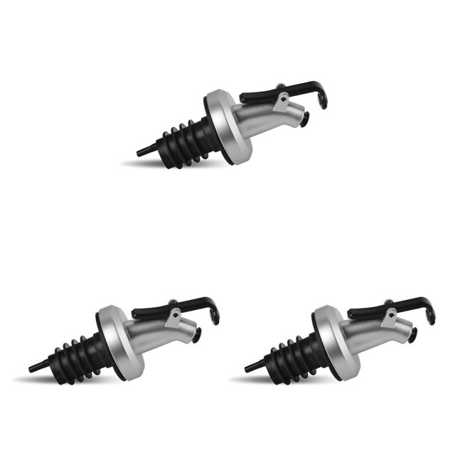 Bewildely Stainless Steel Oil Bottle Stopper Reusable Leakproof Pourer Kitchen Dustproof Type Press Dispenser Bottles Wine Vinegar Type1 NO1 Bewildely CBP316790