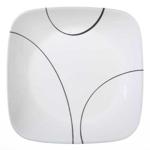 corelle square simple lines 9inch plate set (6piece)