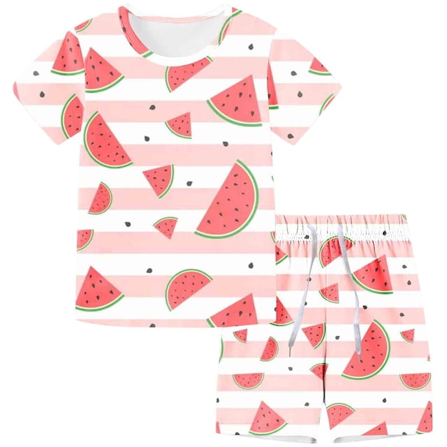 ¡Liquidación de verano! Pantalones cortos Honeeladyy de manga corta con cordón ajustable para niños, ropa deportiva estampada para hombre y mujer. Conjunto de verano de dos piezas para la escuela