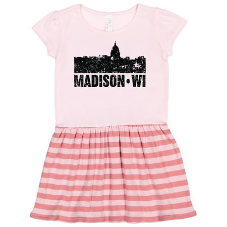 

Inktastic Madison Skyline Grunge Gift Toddler Girl Dress