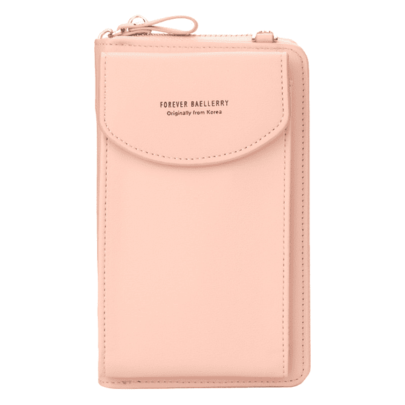 Cartera de cuero Bolso de hombro de cuero de PU Bolso bandolera Monedero Bolsa de almacenamiento de tarjetas de dinero, Rosa Irene Inevent AP001028-04