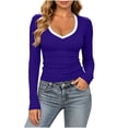 thumbnail image 3 of yillto Womens Tops Fall Fashion Basic Long Sleeve Scoop Neck Going out Stretchy Slim Tees T Shirts, 3 of 7