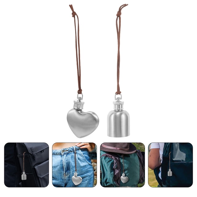 HEALEEP Portable Stainless Steel Wine Flask for Storage Silver Creative Sealing Design Lightweight Small Size