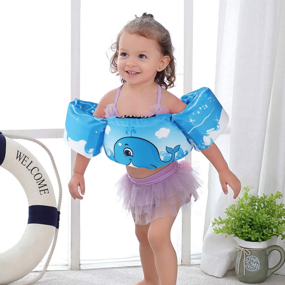 LIANTRAL Kids Swim Vest Life Jacket with Arm Floaties Wings for 30-50 pounds Toddler