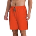 thumbnail image 2 of KLL Orange Men's Casual Summer Beach Shorts Hawaiian Shorts with Pockets-Large, 2 of 5