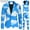 002 Blue, variant on Men Blazer Slim Fit Rainbow Print Suit Jacket Vest and Suit Pants Evening Party Dinner Formal Wear 3 Pcs Set