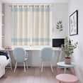 thumbnail image 5 of Blue Striped Kitchen Curtains 72 Inch Length, Farmhouse Beige Geometric Minimalist Grommet Top Bedroom Living Room Curtains, Light Filtering Cafe Curtain Drapes 2 Panels Set 104''x72'', 5 of 9