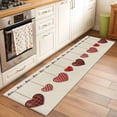 thumbnail image 2 of Red Love 2'x6' Runner Rugs for Hallway Kitchen Bedside Non Slip Washable, Valentine's Day Heart Red Plaid Beige Entryway Rug Runners with Rubber Backing, Long Carpet Runner for Laundry Room, 2 of 8