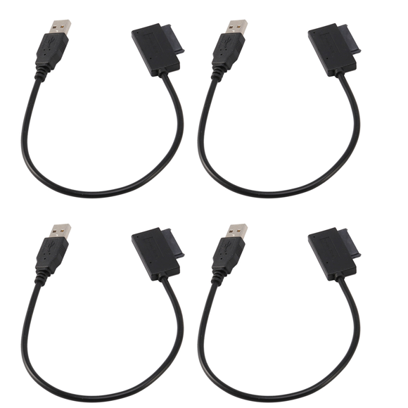 4X USB 2.0 to Mini Sata II 7+6 13Pin Adapter Converter Cable for Laptop CD/DVD ROM Slimline Drive