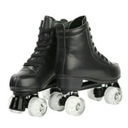 EONROACOO Black Roller Skates for Women Men, Light-up Skates for Girls(Women 8/Men 6.5)