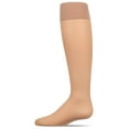 thumbnail image 2 of MeMoi Women's Silky Semi-Sheer 30-Denier Fashion Knee Highs - Womens - Female, Q, Nude, 2 of 6