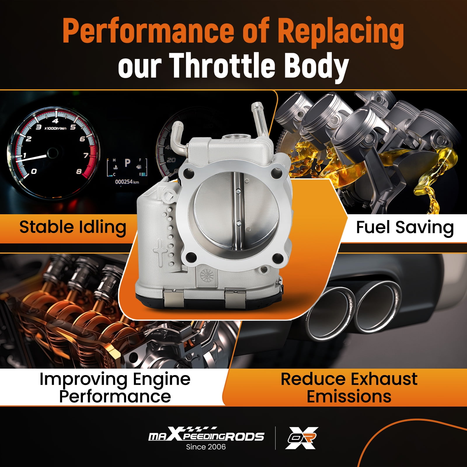 maXpeedingrods Throttle Body 351002G600 for Hyundai Santa Fe 2017-2020, for Sonata 2015-2019, for Tucson 2019-2021, for Kia Optima 2016-2019, for Sorento 16-20. for Sportage 16-22 679015 S20447