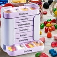 thumbnail image 5 of 7-Day Medication Organizer - for Effortless Health Management, Stackable Weekly Pill Organizer with 7Compartments, Travel-Friendly(Purple), 5 of 8