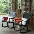 thumbnail image 3 of Bonn Solid Wood Oversized Outdoor Rocking Chair, Black, 3 of 14