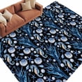 thumbnail image 2 of Summer Ocean Washable Living Room Rugs 5'x8', Seahorse Shell Starfish Black Background Low Pile Throw Large Area Rug Non-Slip Sturdy Edge Binding Carpet for Living Room Kitchen Office, 2 of 9