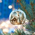 thumbnail image 1 of Adorno navideño de madera con forma de belén | Decoración navideña religiosa multicolor | Recuerdo rústico del nacimiento de Jesús tallado a mano de 8 cm | Regalos cristianos para el hogar, la, 1 of 9