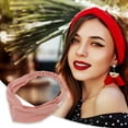 thumbnail image 2 of Unique Bargains 1 Pc Button Stripe Elastic Headwrap for Women Pink, 2 of 6