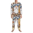 thumbnail image 3 of Picia Hello Summer Cute Gnome Pattern Men’s Long-Sleeve Sleepwear Set - Soft 2-Piece Loungewear with Pockets, Comfy PJs for Relaxing Nights-Large, 3 of 7